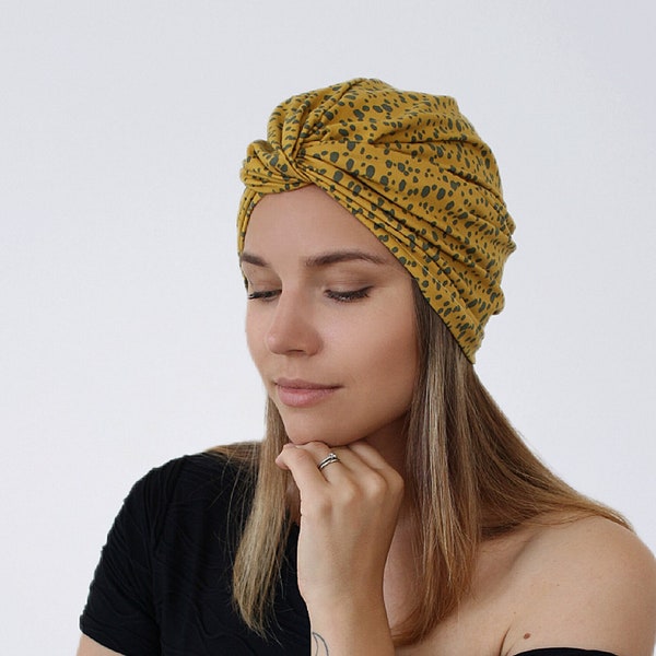 Turbante de quimio de algodón, envoltura para la cabeza preatada, sombrero, gorro de gorro