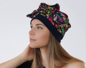 Boho Baumwoll-Turban für Damen, Chemo-Kopfbedeckung, vorgebundener Turban, Chemo-Geschenk, Beanie-Mütze, Frauen-Kopftuch
