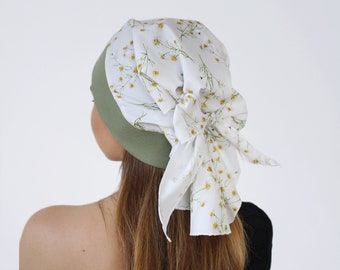 Foulard en coton doux, headwrap pour femmes, turban, bonnet, cadeau de chimio, couvre-chef