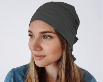 Katoenen voorgebonden hoofddoek, dames chemo tulband, voorgebonden chemo muts