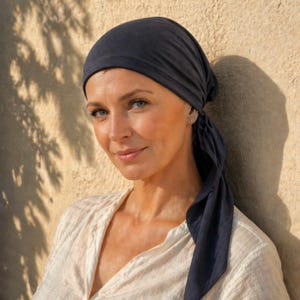 Non-slip Cotton headcover, Lightweigt headwrap for hair loss, Head Scarf, Pre tied Headwear, Church hat, Alopecia, Chemo gift, Tichel