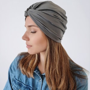 Grey chemo turban