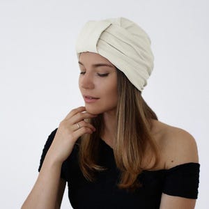 Vorgebundener Chemo Turban, Krebs Kopfschmuck, Chemo Geschenk, Alopezie, Turban Hut, Kopftuch