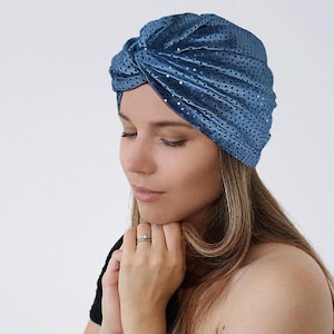 Velvet Turban Headwrap, Pre tied Turban Hat, Chemo Headwear, Alopecia, Chemo Turban