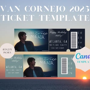 Bearbeitbare Ivan Cornejo Mirada Tour Konzertkarte | Mirada Eintrittskarte | Ivan Cornejo Karte | Konzertkarte Digitaler Download | Canva Vorlage
