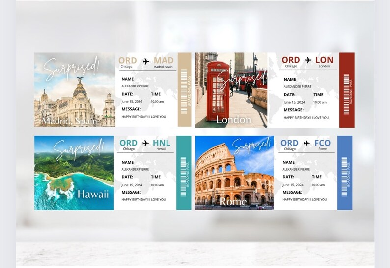 Editable Boarding Pass Canva Template, Printable Airline Ticket ...