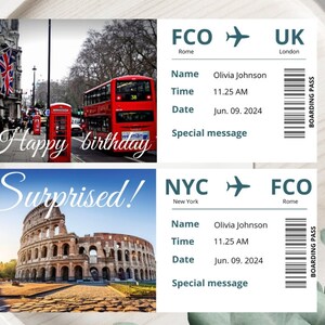 Editable Fake Boarding Pass Template, Printable Boarding Pass, Surprise ...