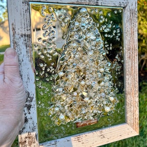 Gold Christmas Tree on Glass 8x10