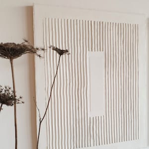 Linea | Immagine in rilievo I immagine strutturale | Tela per quadri strutturata | Pittura su gesso | Arte astratta I Quadro da parete I Tela d&#39;arte astratta