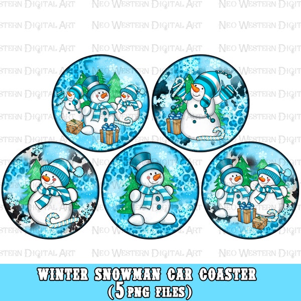 Winter snowman car coaster png bundle sublimation design download, winter vibes png, car coaster png, car coaster png, sublimate download