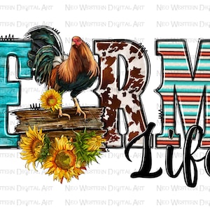 Farm life chicken png sublimation design download, farm life png, western farm png, farm animal png, sublimate designs download