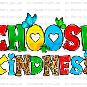 Choose kindness png sublimation design download, Autism awareness png, Autism life png, Autism puzzle png, sublimate designs download