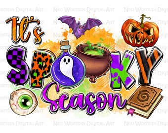Es ist spooky Jahreszeit png Sublimation Design download, Happy Halloween png, spooky Jahreszeit png, Halloween Vibes png, sublimieren designs download