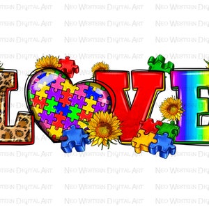 Love Autism png sublimation design download, Autism awareness png, Autism life png, Autism png, Autism love png, sublimate designs download