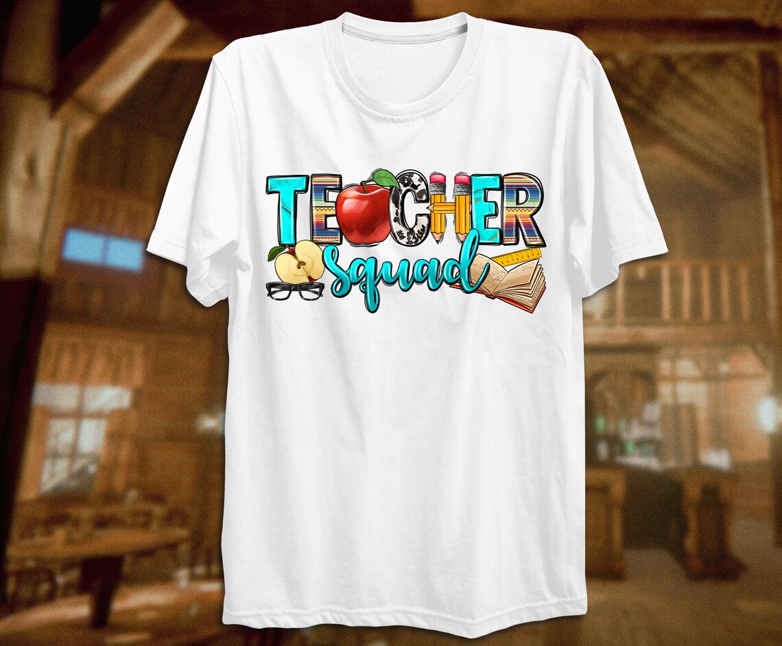 Teacher Squad Png Sublimation Design Download, Back to School Png ...