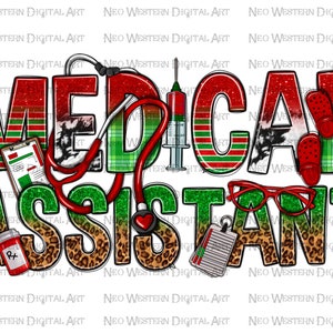 Medical assistant Christmas png sublimation design download, Christmas png, Christmas nurse png,Medical assistant,sublimate designs download