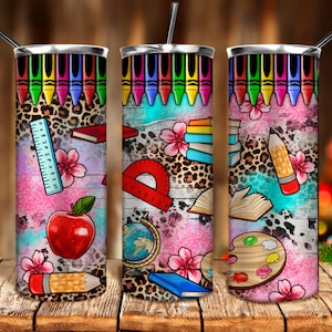 Schule 20 Unzen dünner Becher png Sublimation Design download, zurück zur Schule png, westlicher Becher png, Schule png, sublimieren designs download