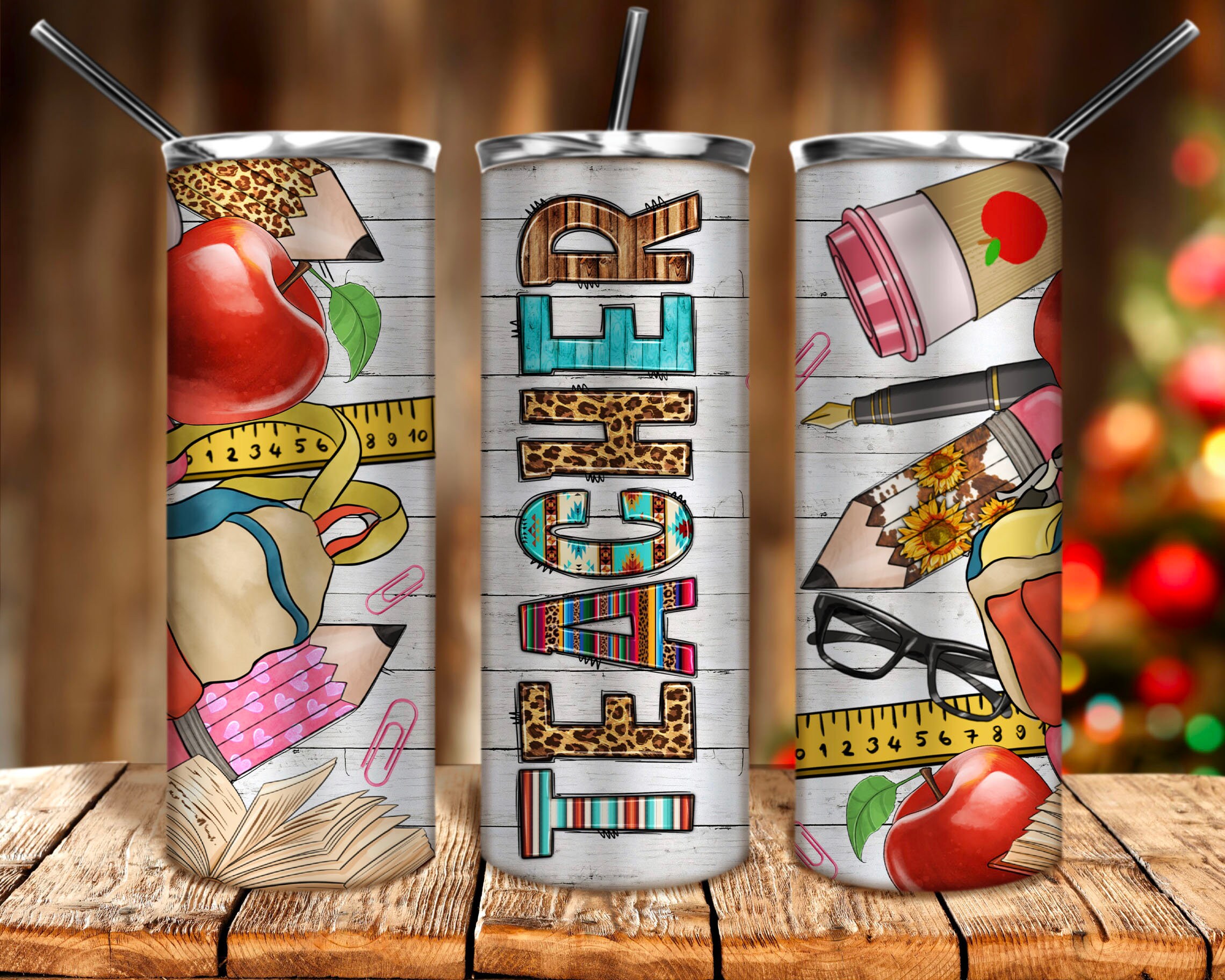 Teacher 20 Oz Skinny Tumbler Png Sublimation Design Download, Tumbler ...