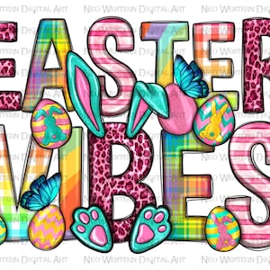 Easter vibes png sublimation design download, Happy Easter Day png, western Easter png, sublimate designs download