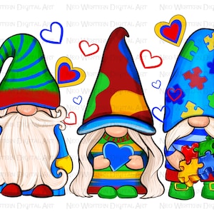 Autism gnomes png sublimation design download, Autism awareness png, Autism life png, Awareness puzzle png, sublimate designs download