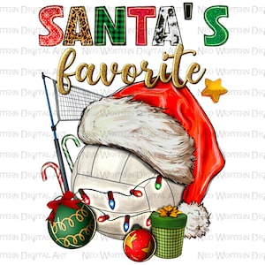 Santa&#39;s Favorite Volleyball png sublimation design download, Christmas png, Christmas Volleyball png, sublimate designs download