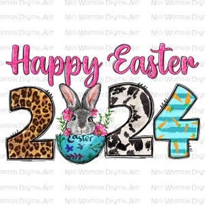 Happy Easter 2024 png sublimation design download, Happy Easter Day png, Easter bunny png, sublimate designs download