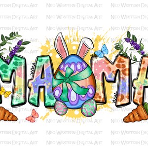 Easter Day mama png sublimation design download, Happy Easter Day png, western mama png, Easter bunny png, sublimate designs download