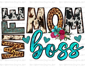 Wife Mom boss png sublimation design download, Mother's Day png, western Mom png, Mom boss png, sublimate designs download