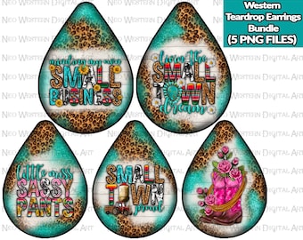 Western teardrop earrings bundle png sublimation design download, western teardrop earrings png, leopard teardrop png, sublimate download