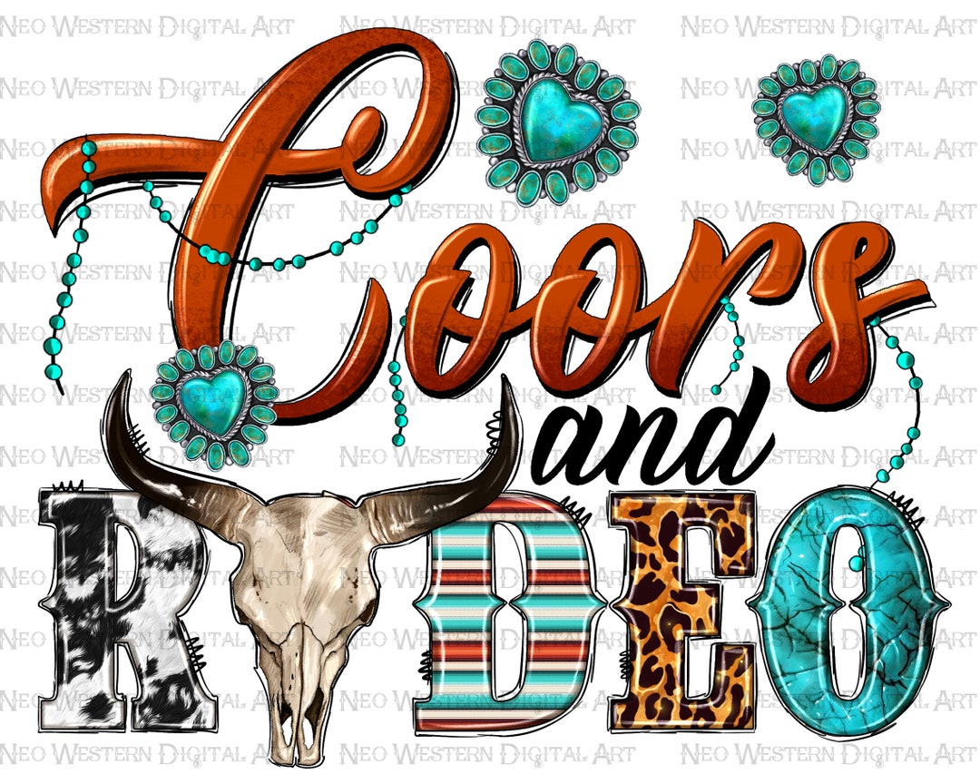 Coors and Rodeo Png Sublimation Design Download, Bull Skull Png, Bull ...