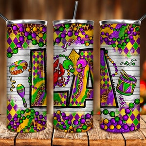 Mardi Gras Louisiana png 20oz Becher Sublimation Design download, Happy Mardi Gras png, Louisiana Becher png, sublimate designs download