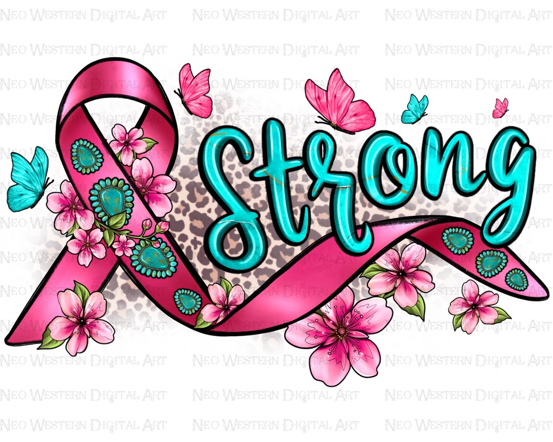 Strong Ribbon Strong Cancer Awareness Ribbon Png Sublimation Design Download, Breast ...