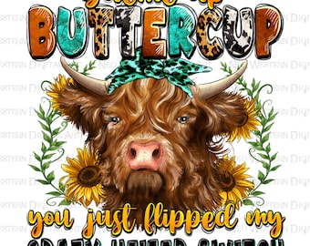 Buckle up buttercup you just flipped my crazy heifer switch png, heifer cow png, hand drawn cow png, western cow png, sublimate download