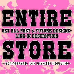 May include: A pink and white tie-dye background with black text that reads "ENTIRE GET ALL PAST & FUTURE DESIGNS- LINK IN DESCRIPTION STORE - COMMERCIAL USE LICENSE INCLUDED -"