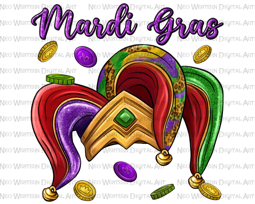 Mardi Gras With Jester Hat Png Sublimation Design Download, Happy Mardi ...