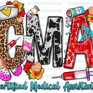 Summer CMA Certified Medical Assistant png, Nurse life png, hello Summer png, western CMA png, Nursing png, sublimate designs download