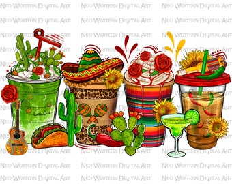 Mexico coffee drinks coffee drinks png sublimation design, Mexico png, Mexican coffee cups png, Mexicana png, sublimate designs download