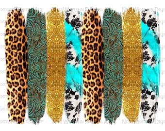 Western brushstrokes png sublimation design download, leopard brushstrokes png, tooled leather brushstrokes png, sublimate designs download