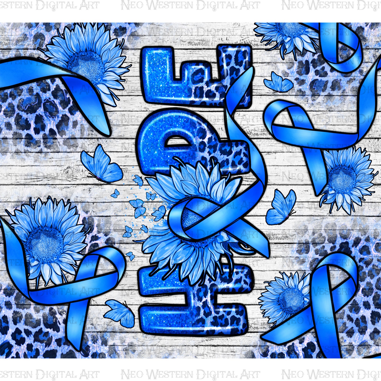 Hope Blue Ribbon 20 Oz Skinny Tumbler Png, Cancer Tumbler Wrap Png ...