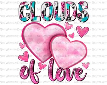 Nuvole d'amore png sublimazione design download, Buon San Valentino png, San Valentino amore png, sublimare disegni scaricare