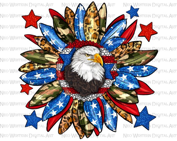 American flag sunflower png sublimation design download, 4th of July png, Independence Day png, USA Eagle png, sublimate designs download