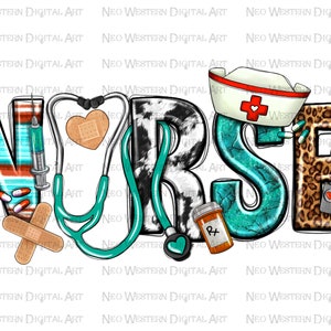 Western Nurse png sublimation design download, Nurse life png, Nurse Love png, Nursing png, Nurse png, sublimate designs download