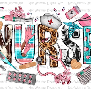 Western nurse png sublimation design download, nurse png, western nurse png, nurse life png, nurse love png, sublimate designs download