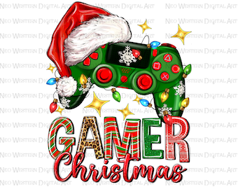 Gamer Christmas Game Controller png sublimation design download, Christmas png, Christmas Game png, Game Controller png, sublimate download