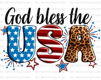 God bless the USA png sublimation design download, 4th of July png, Independence Day png, western USA png, sublimate designs download