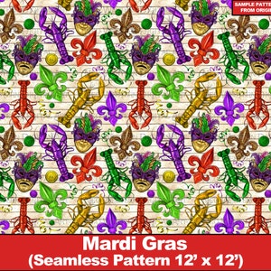 Mardi Gras seamless digital paper, Mardi Gras digital seamless pattern, fleur de lis Scrapbook, Printable Scrapbook Paper,Textile/Fabric