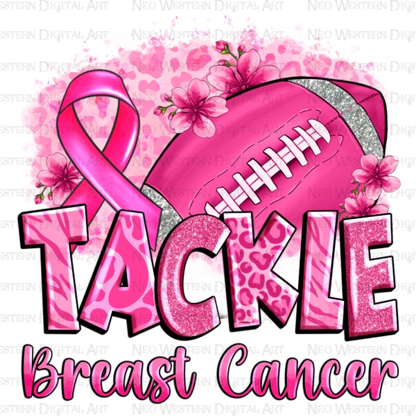 Tackle Breast Cancer png sublimation design download, Breast Cancer png, Cancer Awareness png, American Football png, sublimate download