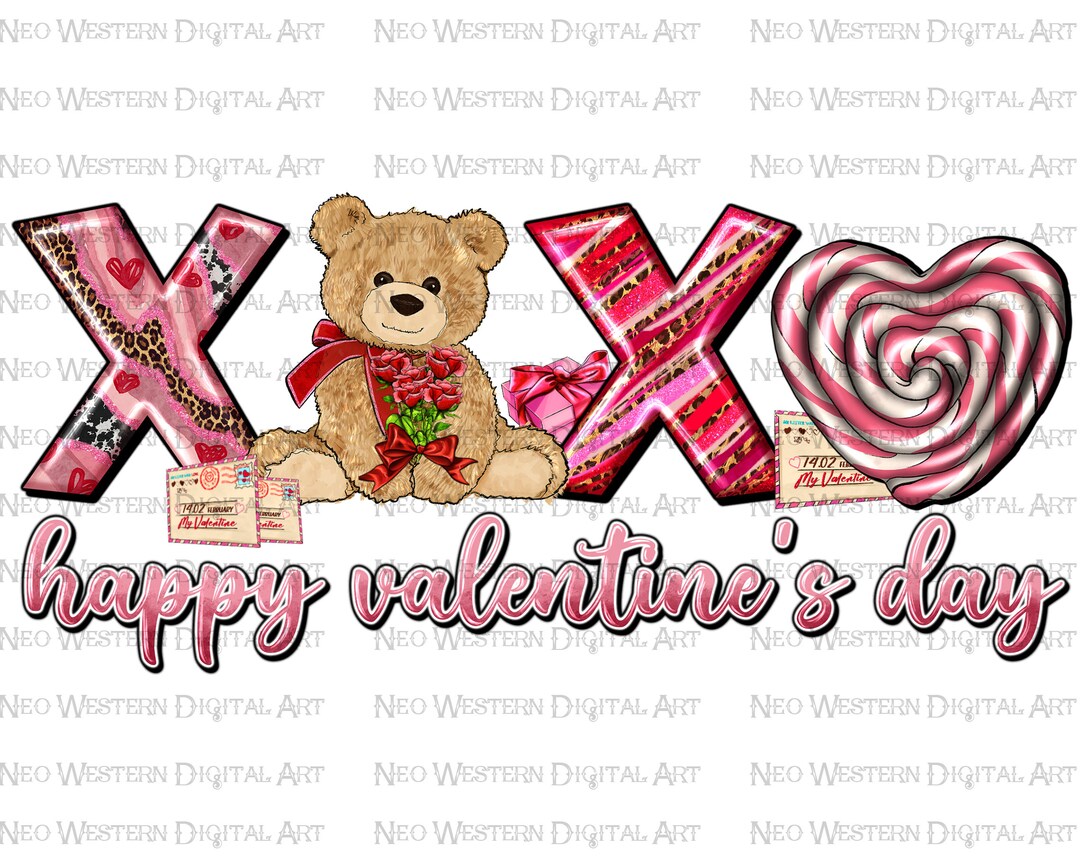 Xoxo Happy Valentine's Day Png Sublimation Design Download, Happy ...