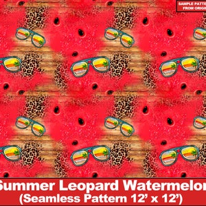 Summer leopard watermelon seamless digital paper, fruit digital seamless pattern, scrapbook, Printable Scrapbook Paper,Textile/Fabric