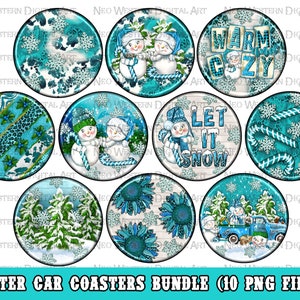 Winter car coaster png bundle sublimation design download,car coaster png,car coaster sublimate,winter bundle png,sublimate designs download